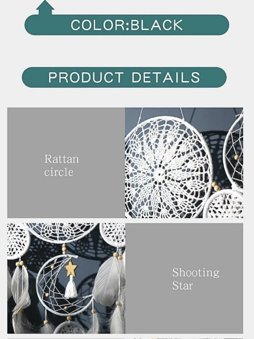 5 Pack Boho Moon Phase Dreamcatchers - Macrame Wall Decor for Home & Bedroom